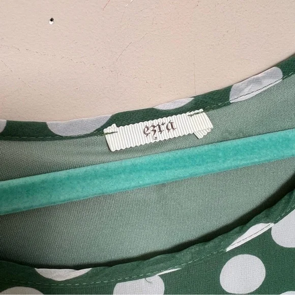 EZRA Green & White Polka Dot Dress - Picture 4 of 8